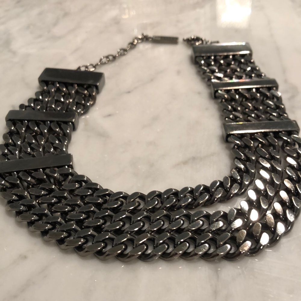 Burberry large gunmetal choker